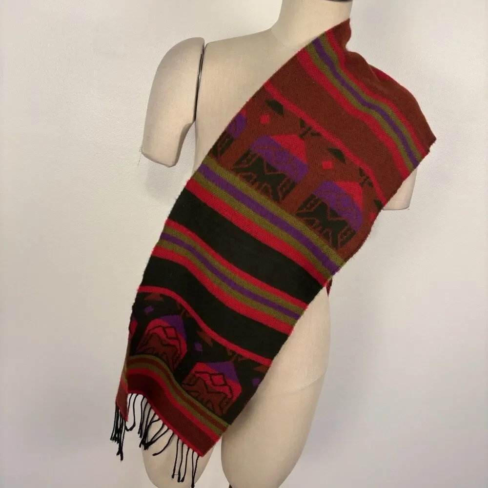 Aztec Southwestern Fringe Long Scarf
